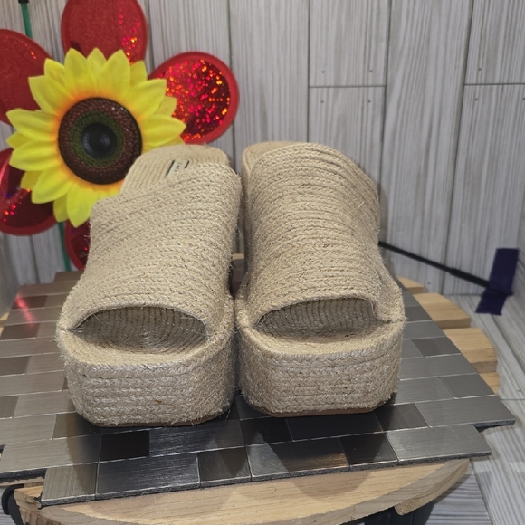 Zara Cream Wedge Espadrilles with Chunky Sole - Picture 4 of 10